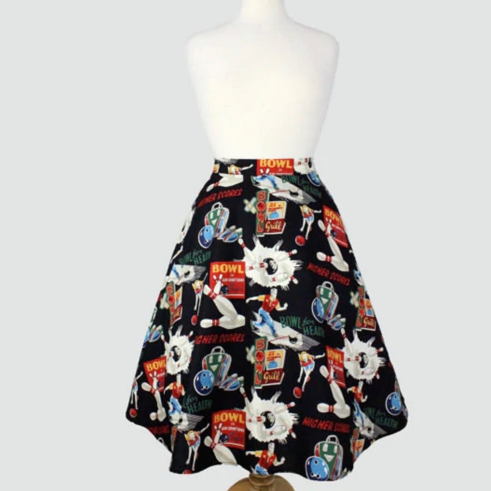 Vintage Style Bowling Skirt